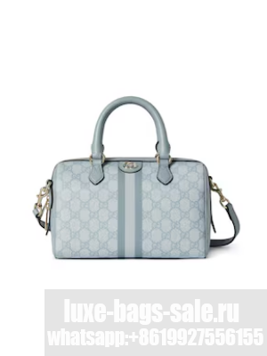 GUCCI OPHIDIA GG SMALL TOP HANDLE BAG 772061 Dusty blue