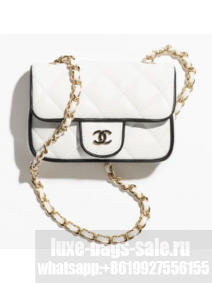 Chanel CLUTCH WITH CHAIN AP4516 White & Black
