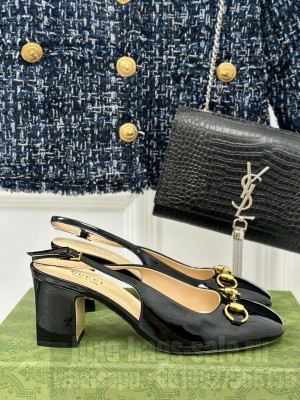 Gucci Horsebit 6.5cm Black patent leather 794324 Slingback Pump 2024