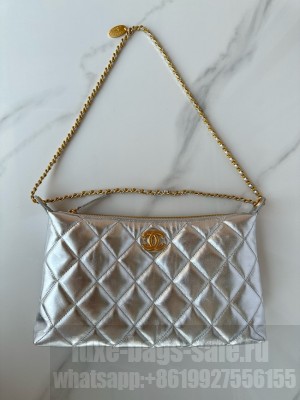 Chanel Medium HOBO BAG AS5498 Silver