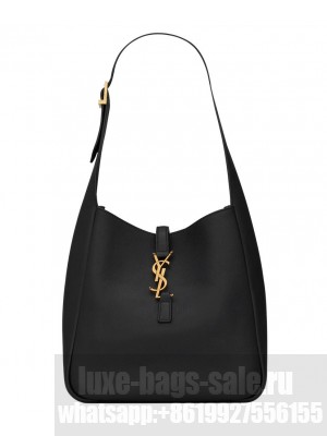 Saint Laurent Le 5 A 7 Soft Small Hobo Bag In Smooth Leather Black