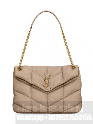 Saint Laurent Puffer Medium In Nappa Leather Apricot