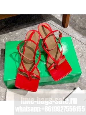 Bottega Veneta Stretch Lambskin Strap Sandals 9cm Red  2021 Collection