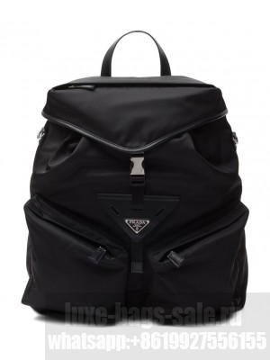 Prada Hot-nylon and leather backpack Black