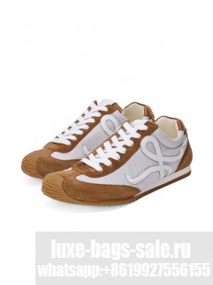 Loewe Unisex Ballet Runner 2.0 In Nylon And Calfskin Coffee