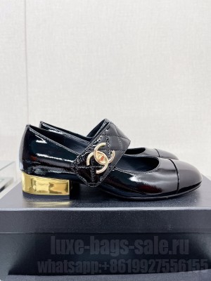 Chanel Women's Mary Janes G39732 Patent Leather Black
