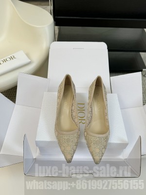 Dior Capture Beige mesh with drill heel 6.5cm pumps 2025 