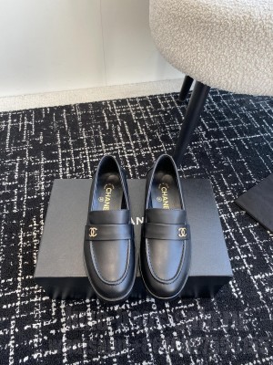 Chanel Moccasi Calfskin Loafers Black 2024