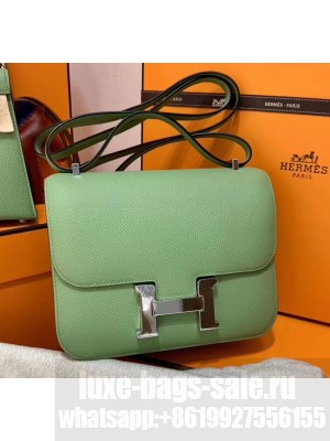 Hermes 18cm Constance Bag in Original Epsom Leather Green/Silver 2020 Collection