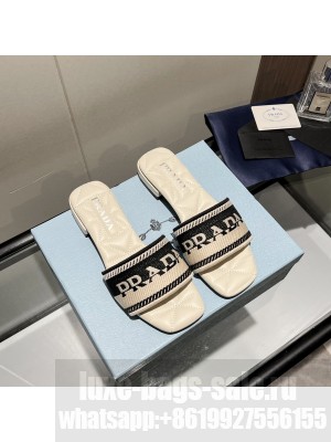 Prada Fabric Flat Slide Sandals 05 2022 Collection