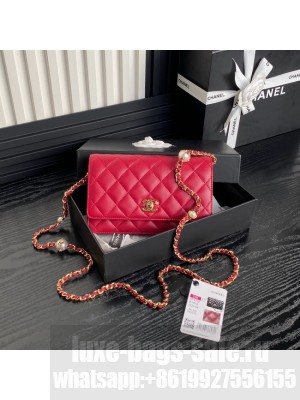 Chanel WALLET ON CHAIN AP4282 red