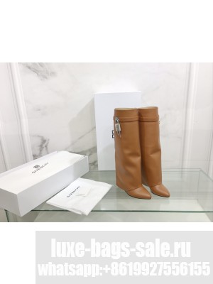 GIVENCHY SHARK LOCK PANT BOOTS IN CALFSKIN LEATHER 2022 BROWN
