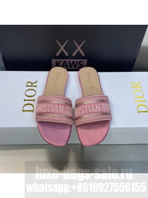 Dior Dway Slide Sandals in Cotton Embroidered 2023 Collection 040