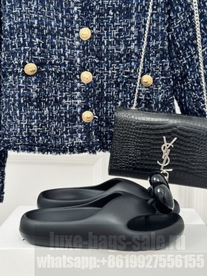 Loro Piana Foam Rubber Slide Black
