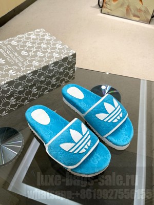 Adidas x Gucci women's platform GG cotton sponge sandal 2022 Collection 03