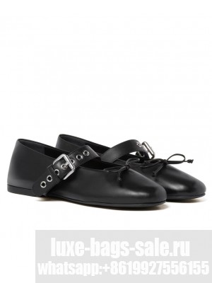Miumiu Women's Leather Ballerinas Black