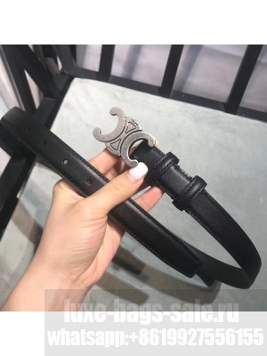 Celine Triomphe Width 2.5cm Belt With Brass Buckle 06