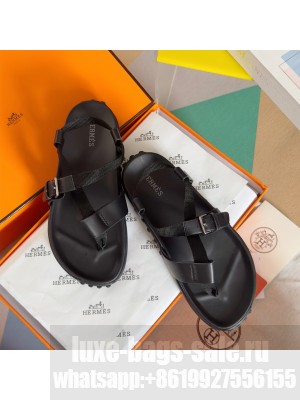 Hermes Inboard sandal Black
