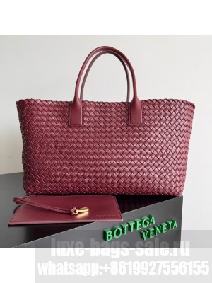 Bottega Veneta Large intreccio leather tote bag 608811 Barolo