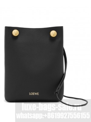 Loewe Pebble Pouch In Smooth Calfskin Black