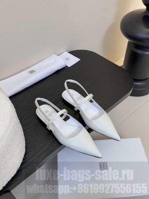 TOTEME Sharp lambskin slingbacks flat white