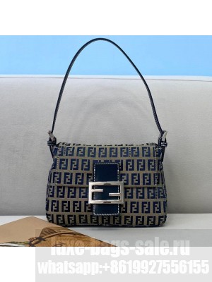 Fendi Vintage Baguette FF Shoulder Bag 8352 Blue  2021 Collection