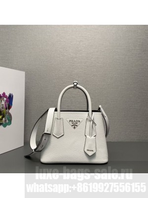 Prada Double leather mini bag 1BG443 white