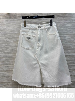 Prada Denim Skirt White 2025