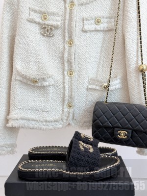Chanel Chain CC Slide Mule Black 2025 