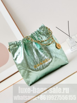 CHANEL 22 SMALL HANDBAG AS3260 Pearlescent green