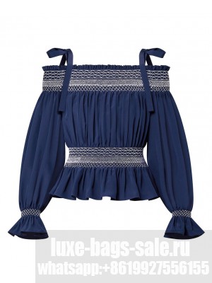 Louis Vuitton Women's Embroidered Band Top Dark Blue