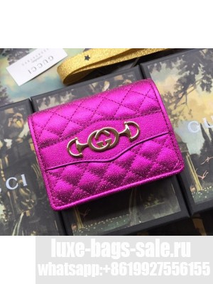 Gucci Laminated Leather Card Case 536353 Pink 
