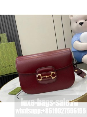 GUCCI HORSEBIT 1955 SOFT MEDIUM SHOULDER BAG 815178 Rosso Ancora red