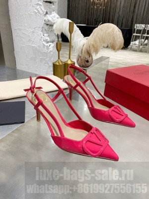 VALENTINO VLOGO SIGNATURE PATENT LEATHER SLINGBACK PUMP 70MM PINK 2021 Collection