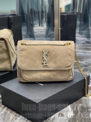 Yves Saint Laurent NIKI BABY IN QUILTED SUEDE LEATHER 498894 BEIGE