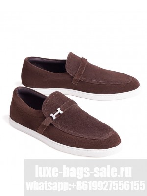 Hermes Unisex Like Loafer 252924 Coffee