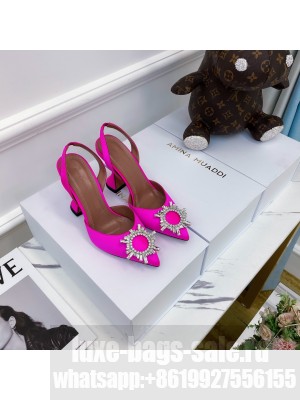 AMINA MUADDI HEEL 6.5CM BEGUM SLINGBACK PUMPS SATIN  FUCHSIA 010 2021 Collection