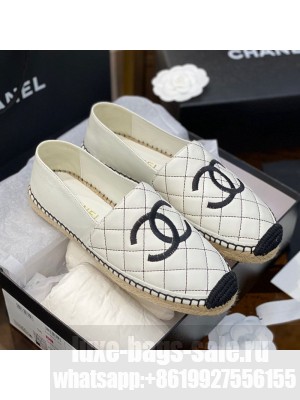 Chanel CC Quilted Leather Espadrilles White Spring/Summer 2021 Collection 41