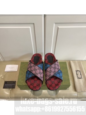 GUCCI GG Multicolor platform sandal 663666 canvas 2021 Collection