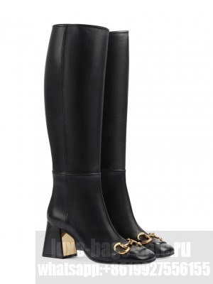 Gucci Women's Knee-High Boot With Horsebit 643889 Black