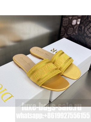 Dior Dway Slide Sandals in Cotton Embroidered 2023 Collection 039
