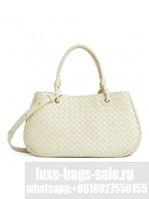 Bottega Veneta Grey Leather Basket Shoulder Bag 836261 Cream
