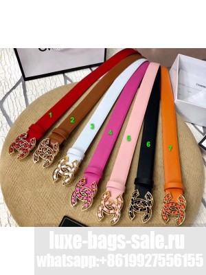 Chanel Width 3cm Chain CC Logo Buckle Leather Belt