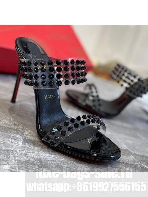 Christian Louboutin Stud Transparent Sandals 10cm Black 2021 Collection