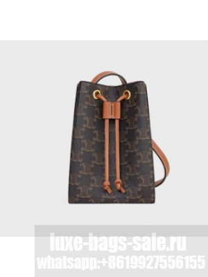 Celine MICRO SAILOR IN TRIOMPHE CANVAS AND CALFSKIN 10M742 TAN