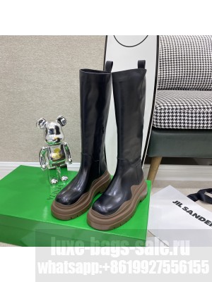 Bottega Veneta Tire High Boots Fall/Winter 2021 Collection, Black/Brown