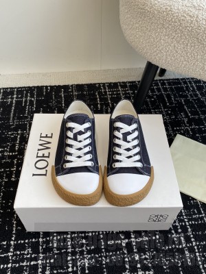 LOEWE Terra Vulca lace-up sneaker in black Canvas