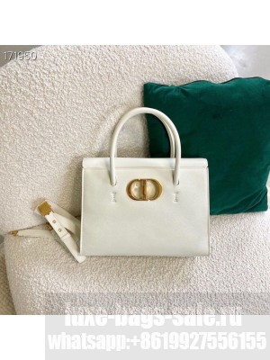 DIOR LARGE ST HONORE TOTE Grained Calfskin M9306UBAE WHITE