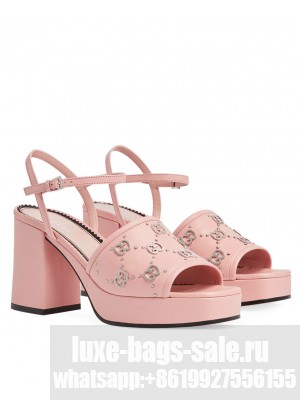 Gucci Women's Interlocking G Studs Sandal 719844 Pink