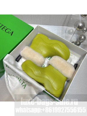 Bottega Veneta PUDDLE Biodegradable rubber Shearling Rain boots Fall/Winter 2021 Collection, 